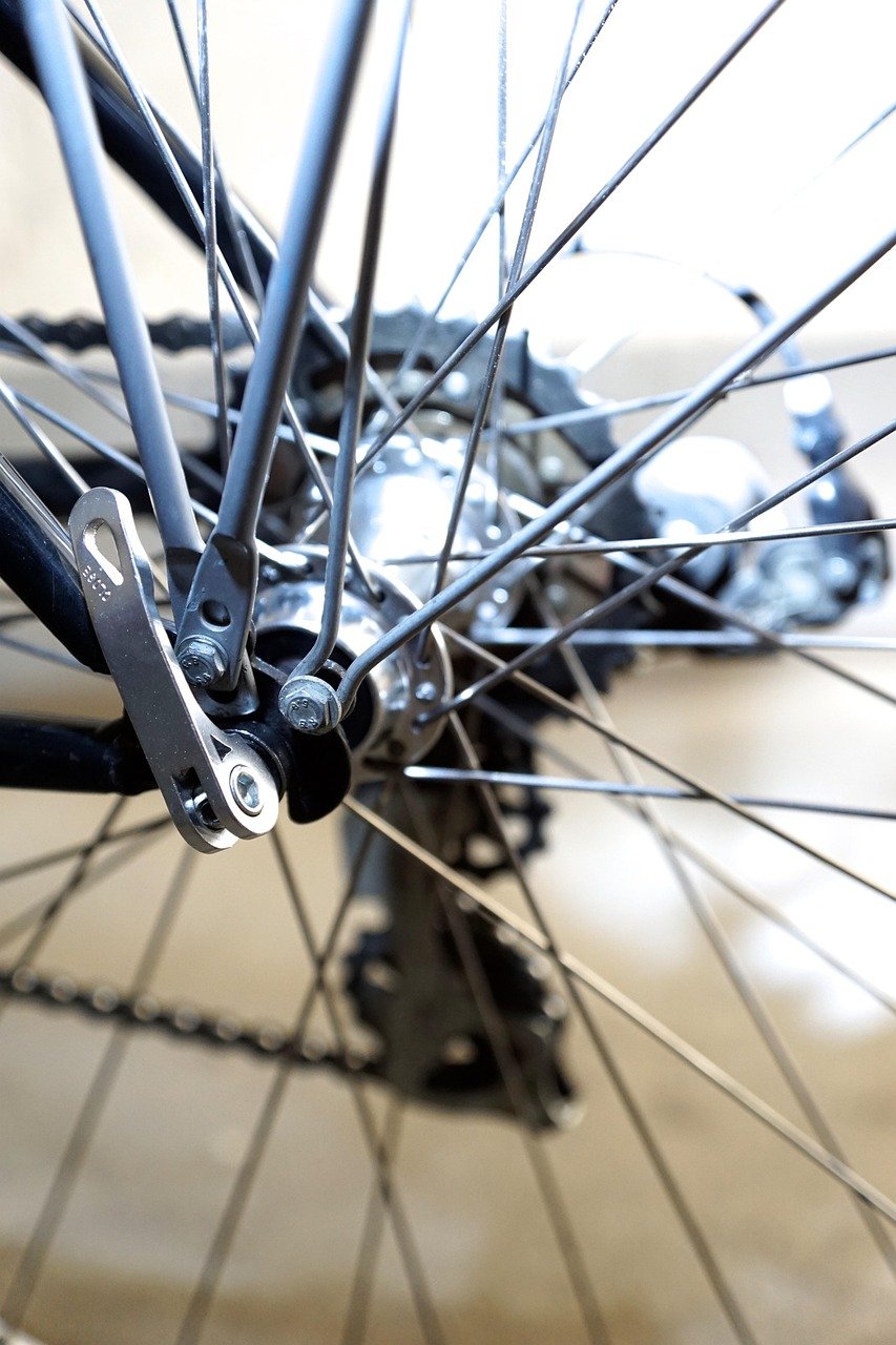 bicycle, velo, wheel, rear wheel, axis, fastening, quick release skewers, technology